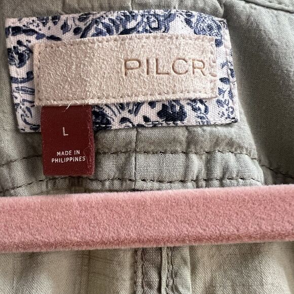 Anthropologie Pilcro Dessa Green And Daisy Overalls Romper Embroidered Large - Picture 6 of 11